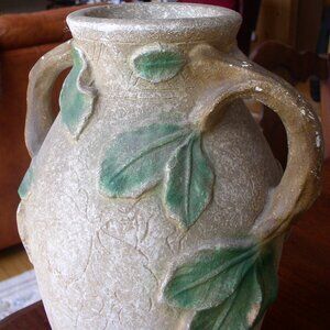 A double handled Jar used for storing  dry goods e.g flour. made in the U.S.